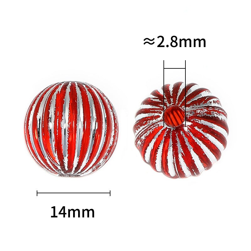 Wholesale A Pound  Acrylic Silver-plated Pumpkin Transparent Colored Lantern DIY Beads